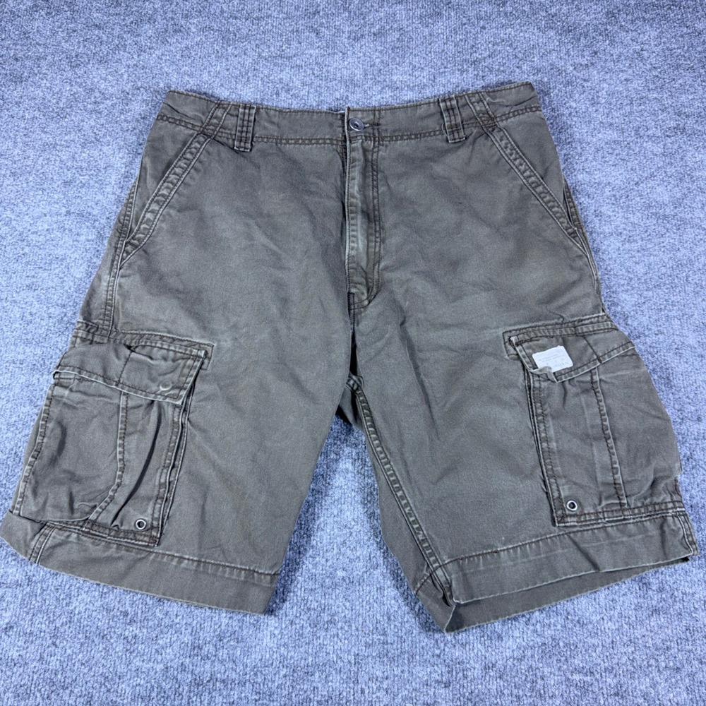 Levis Mens Cargo Shorts Olive Green Cotton Multi Pocket Utility W36 366310006